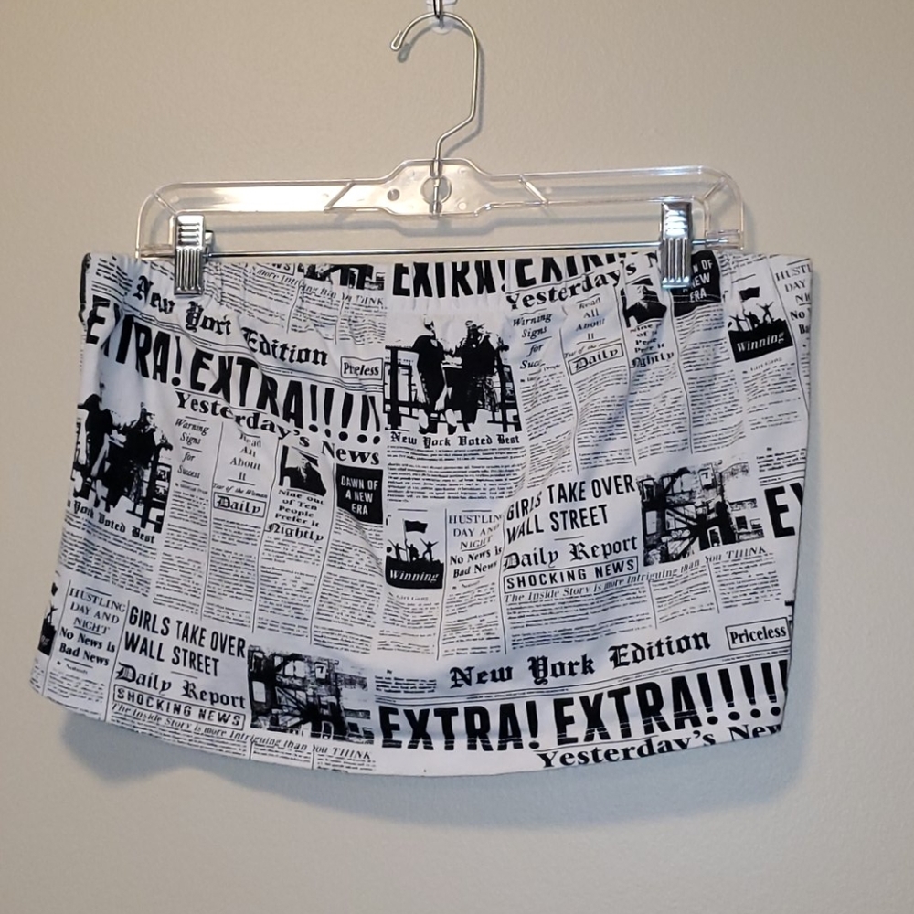 Forever 21 Newspaper Print Tube Top 3x